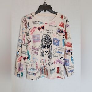 Taylor Swift "Swiftie" Girls Graphic Print PJ/Shirt Eras Tour ~ Size Large
